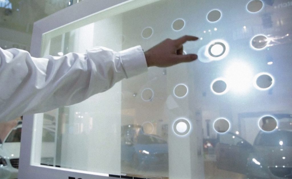 touch screen foil window display